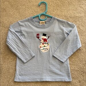Charming Light Blue Snowman Long Sleeve Tee